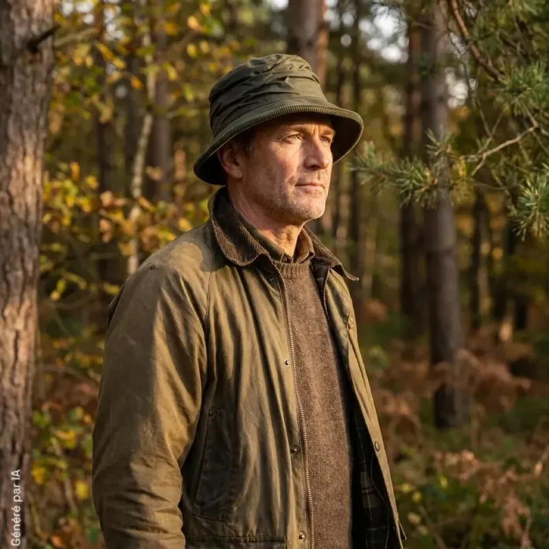 Chapeau Walker & Hawkes Diana Country vert en coton ciré
