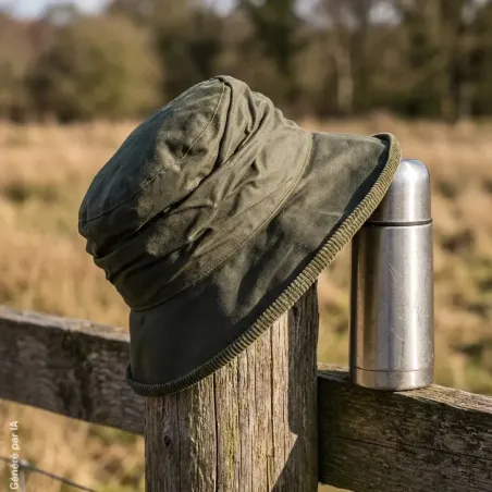 Chapeau Walker & Hawkes Diana Country vert en coton ciré
