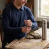 Chemise F1 marine en coton 240 g/m² à col zippé | Ducatillon
