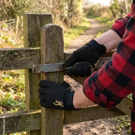 Gants Browning Pro Shooter noirs à inserts mesh | Ducatillon