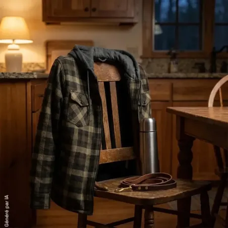 Chemise Treeland marron à capuche doublée sherpa | Ducatillon