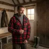 Chemise Treeland rouge à capuche doublée sherpa | Ducatillon