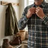 Chemise Tanouk bleu marine en flanelle coton à longs pans