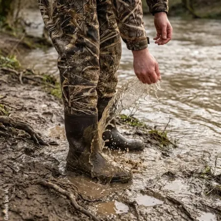 Waders Taslan Max4 camouflage bottes PVC doublées néoprène
