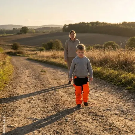 Pantalon enfant Treeland orange kaki renforcé nano-ripstop