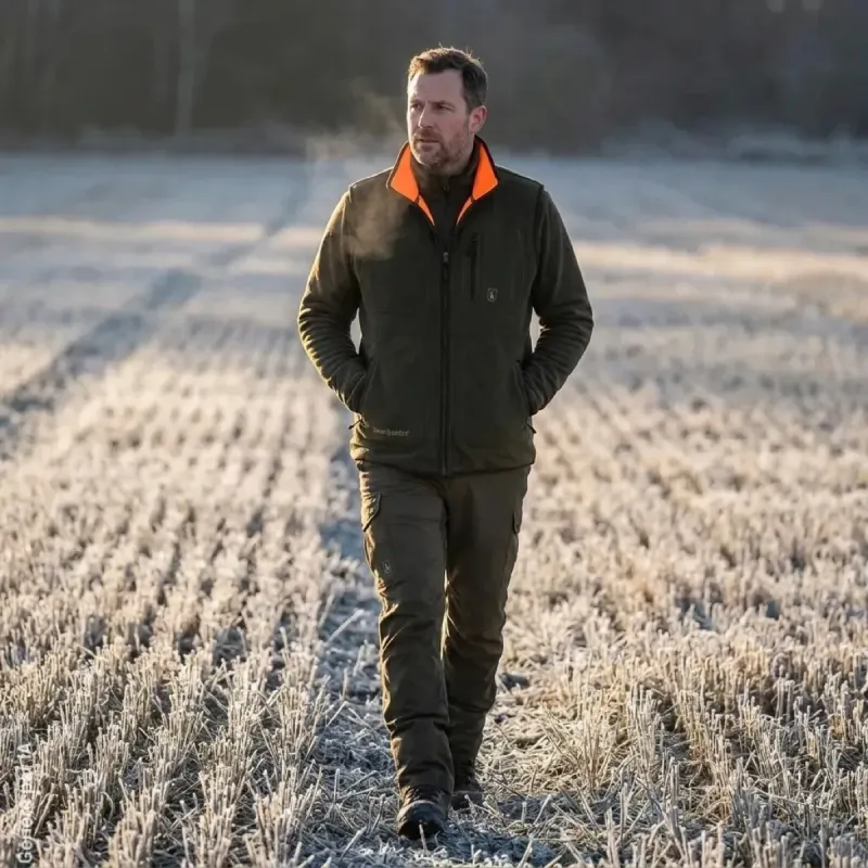 Gilet polaire réversible Deerhunter Gamekeeper orange vert