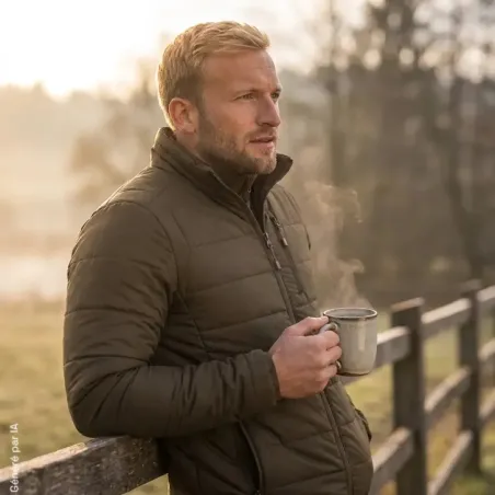 Veste chauffante Deerhunter marron en polyamide ripstop