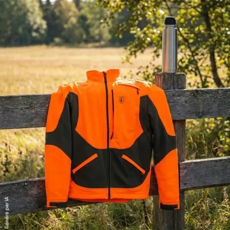 Veste softshell Deerhunter Rogaland orange et verte | Ducatillon