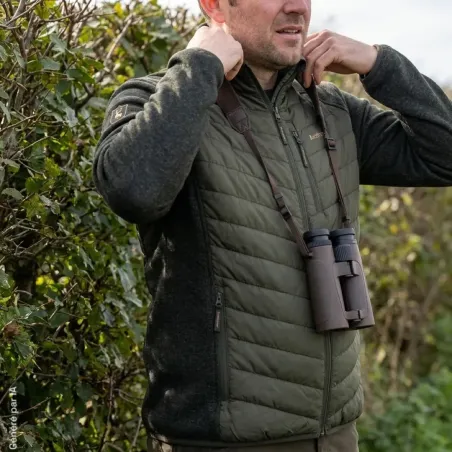 Veste matelassée Deerhunter Moor verte à empiècements tricotés