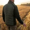 Veste matelassée Deerhunter Moor verte à empiècements tricotés
