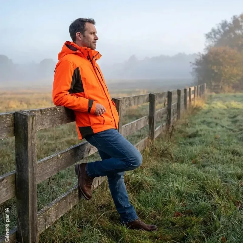 Veste Deerhunter Recon Dura-Tex orange à membrane | Ducatillon