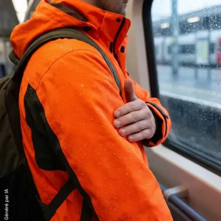 Veste Deerhunter Recon Dura-Tex orange à membrane | Ducatillon