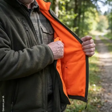 Veste polaire réversible Deerhunter Gamekeeper orange verte