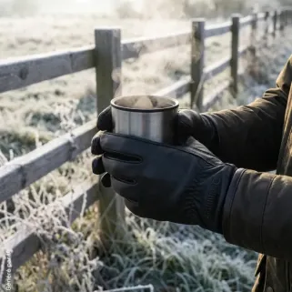 Gants Deerhunter marron en cuir de chèvre déperlant | Ducatillon