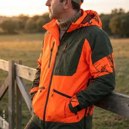 Veste Chiruca Isis orange et verte renforcée ARMOTEX ripstop