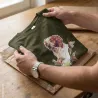 T-shirt Bartavel kaki motif épagneul coton 190 g/m² | Ducatillon