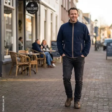 Blouson polaire Percussion Scotland bleu marine 350 g/m²