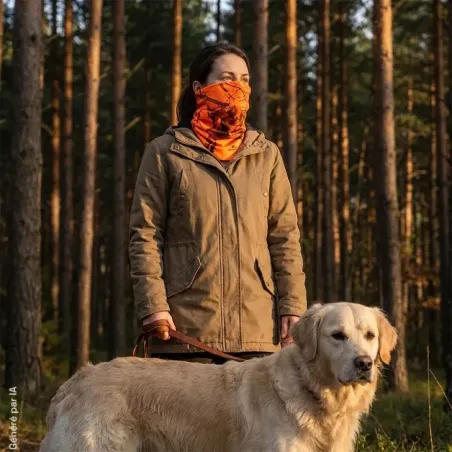 Tour de cou polyvalent polyester camo orange blaze taille unique