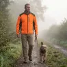 Blouson Percussion polaire kaki et orange brodé, 350 g/m²