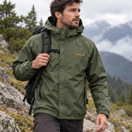 Blouson de pluie Chiruca Maraton kaki en ripstop | Ducatillon