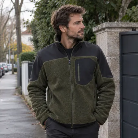 Veste polaire Stagunt Gadrat bronze à empiècements softshell