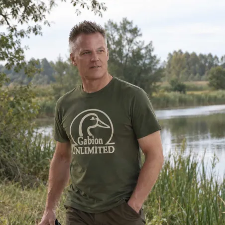 T-shirt Gabion Unlimited kaki unisexe à coupe décontractée