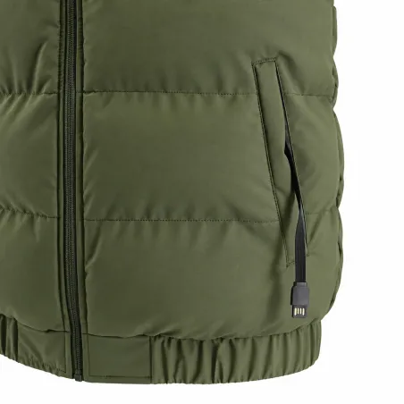 Gilet chauffant kaki USB à trois niveaux, sans batterie