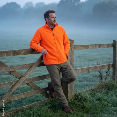 Veste polaire Deerhunter Atlas Light orange 200 g/m² | Ducatillon