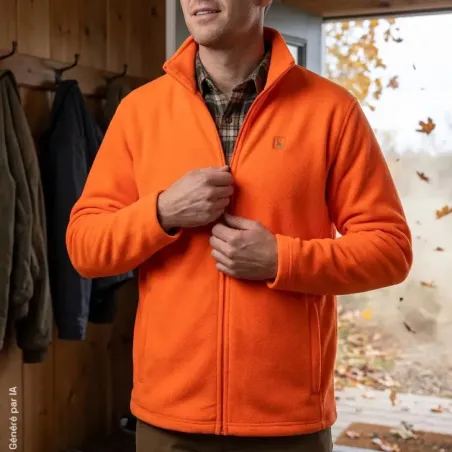 Veste polaire Deerhunter Atlas Light orange 200 g/m² | Ducatillon