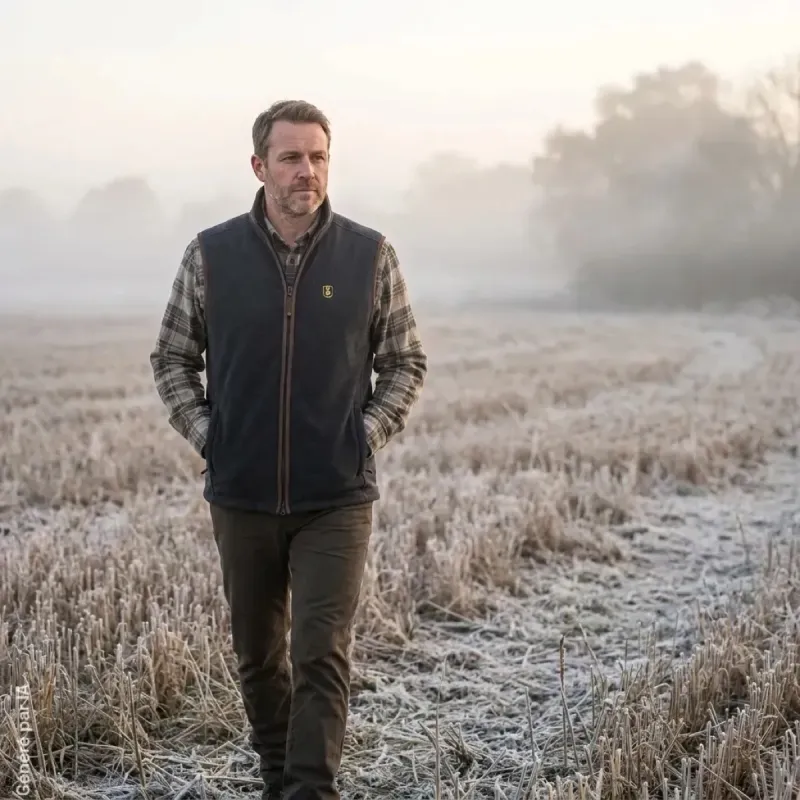 Gilet polaire Deerhunter Cumbria gris anthracite sans manches