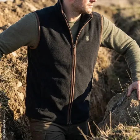 Gilet polaire Deerhunter Cumbria gris anthracite sans manches