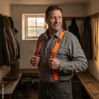 Bretelles Solidur orange trois en un à réglage auto-agrippant