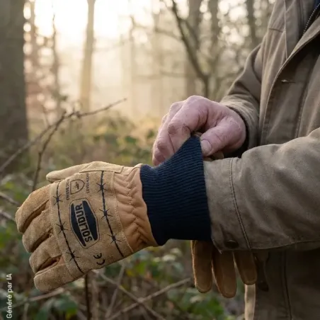 Gants Solidur de débardage en cuir avec renforts de paume