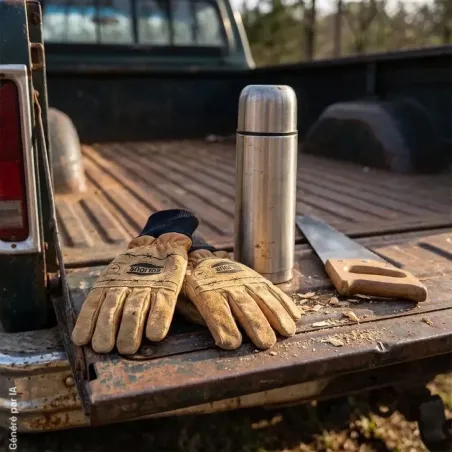 Gants Solidur de débardage en cuir avec renforts de paume
