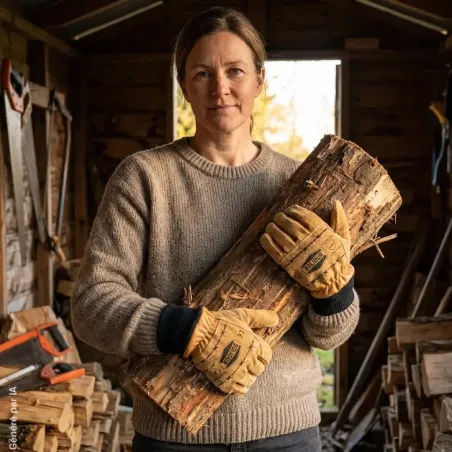 Gants Solidur de débardage en cuir avec renforts de paume