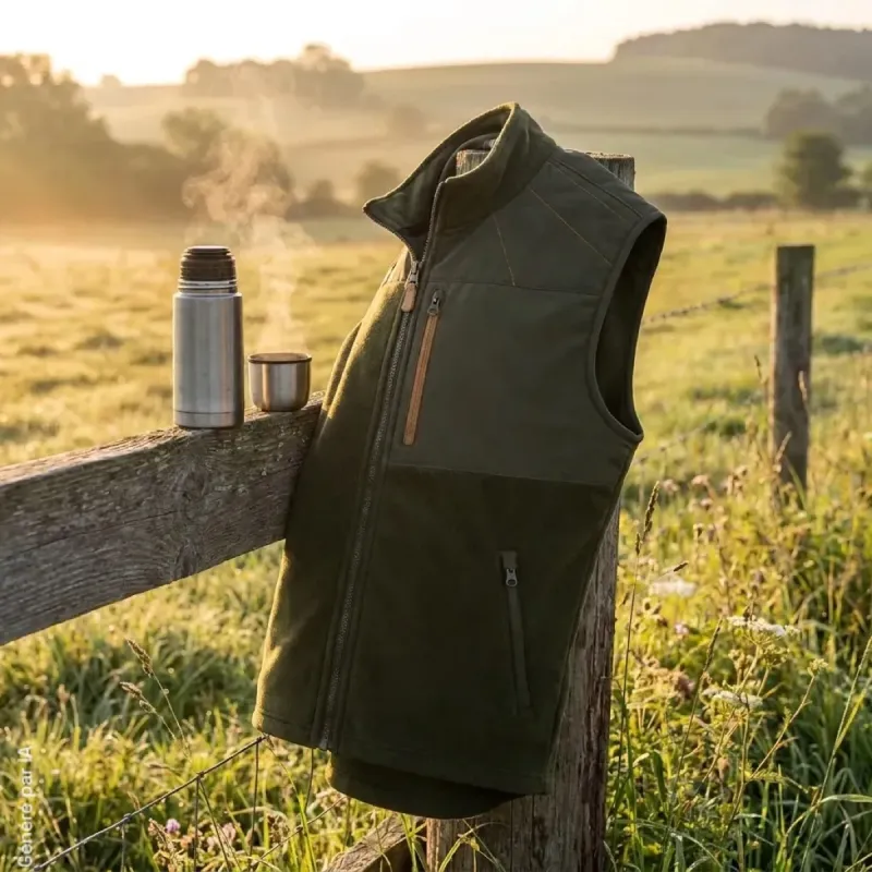 Gilet polaire Stagunt Expert bronze stretch à col montant