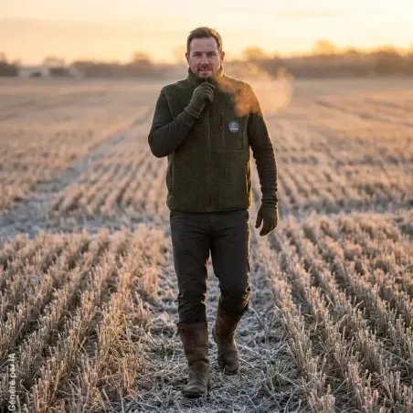 Gilet Gabion Unlimited Fury vert en polaire sherpa | Ducatillon