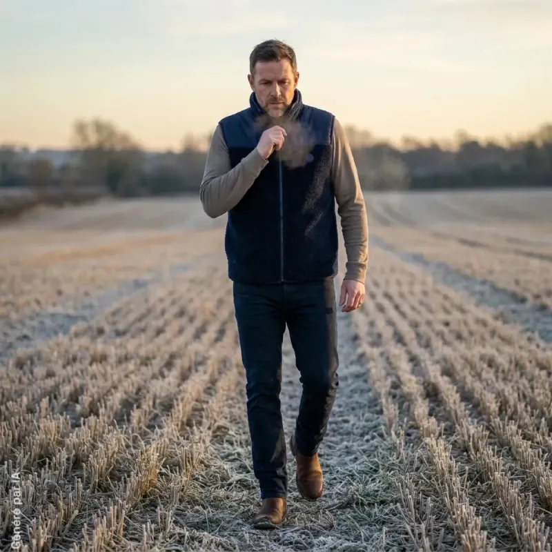 Gilet homme Sid bleu marine sherpa et micropolaire 400 g/m²