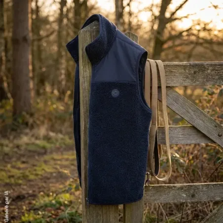 Gilet homme Sid bleu marine sherpa et micropolaire 400 g/m²