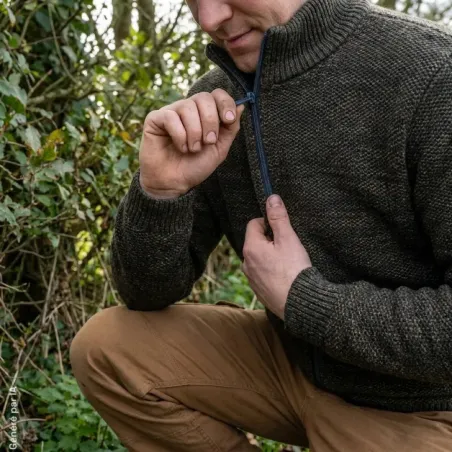 Gilet Galéo marron à manches longues doublé micropolaire