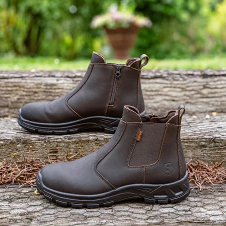 Chaussures Solidur Solden O6 en cuir pleine fleur à zip
