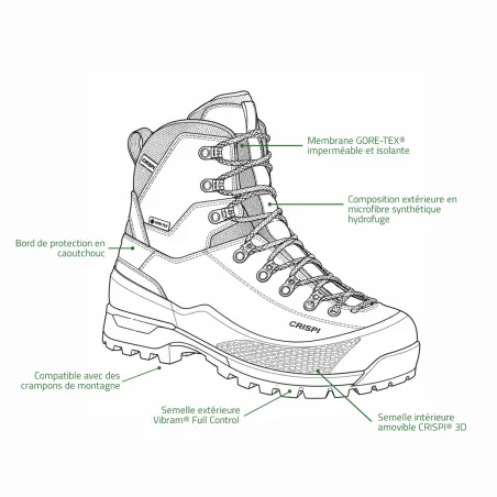 Crispi Futura Alp GTX marron | Chaussures de chasse montagne