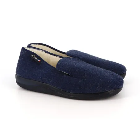 Chaussons Homme Fourrés Walas Bleu Marine - Confort Mémoire de Forme