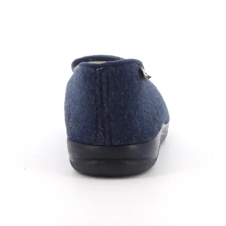Chaussons Homme Fourrés Walas Bleu Marine - Confort Mémoire de Forme