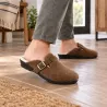 Chaussons Mules Opaline Marron pour Femme - Sabot Confortable