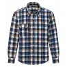 Chemise homme flanelle coton à carreaux bleus et marron