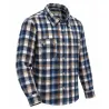 Chemise homme flanelle coton à carreaux bleus et marron