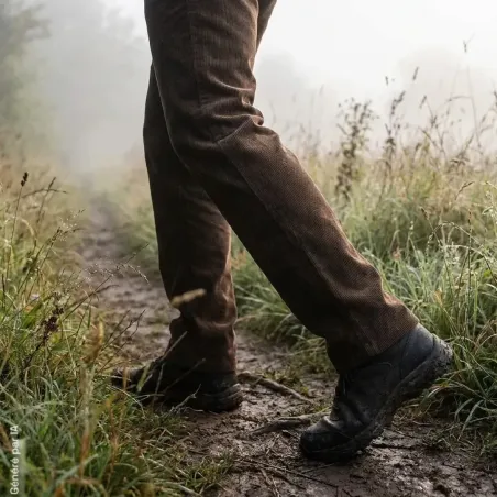 Pantalon LMA velours côtelé noir extensible coton élasthanne