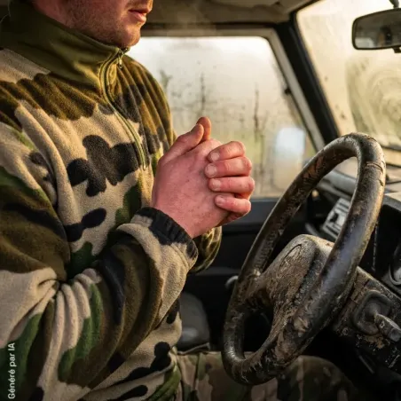 Sweat polaire camouflage Centre-Europe à col zippé 210 g/m²