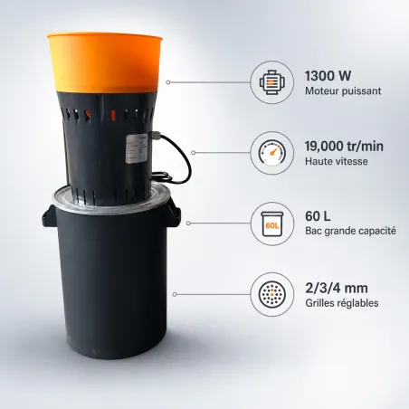 Moulin à céréales électrique 1 300 W, 60 L | Ducatillon